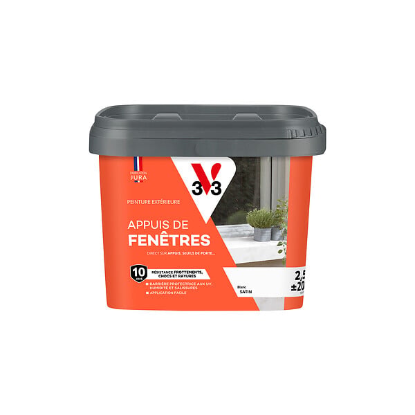 V33 PEINTURE - Peinture extérieure appui fenêtre - Blanc - 2,5L - large