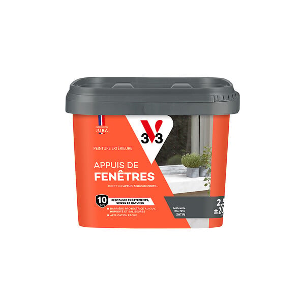 V33 PEINTURE - Peinture appui de fenêtres - Anthracite - 2,5L - large