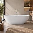 STANO - Baignoire îlot design ovale FLORIDA blanche 165 cm Mat - vignette