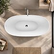 STANO - Baignoire îlot design ovale FLORIDA blanche 165 cm Mat - vignette