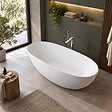 STANO - Baignoire îlot design ovale FLORIDA blanche 165 cm Mat - vignette