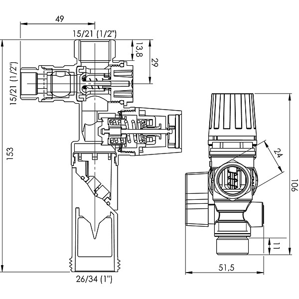 SOMATHERM FOR YOU - Groupe de Sécurité NF 1/2" garde d'air orientable - Siège laiton pour eau neutre - large