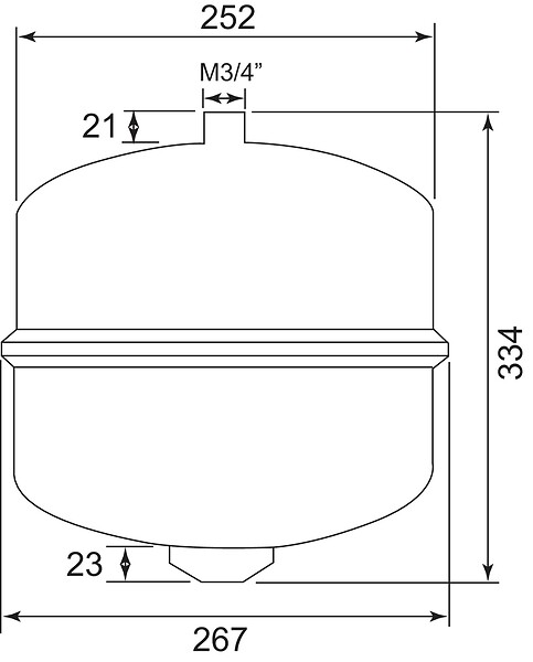 SOMATHERM FOR YOU - Vase d'expansion 12l cylindrique à membrane suspendu - large