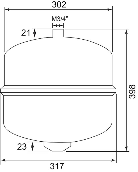 SOMATHERM FOR YOU - Vase d'expansion 25l cylindrique à membrane suspendu - large