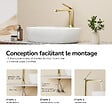 EMKE - EMKE Mitigeur de Lavabo Surélevé Monocommande 335mm en Laiton, Robinet pour Vasque à Poser avec Aérateur NEOPERL, Or Champagne - vignette