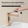 EMKE - EMKE Mitigeur de Lavabo Monocommande 195 x 173 mm en Laiton, Robinet Salle de Bain avec Aérateur NEOPERL, Or Rose - vignette