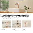 EMKE - EMKE Mitigeur de Lavabo Monocommande 195 x 173 mm en Laiton, Robinet Salle de Bain avec Aérateur NEOPERL, Or Rose - vignette