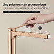 EMKE - EMKE Mitigeur de Lavabo Surélevé Monocommande 335mm en Laiton, Robinet pour Vasque à Poser avec Aérateur NEOPERL, Or Rose - vignette