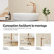 EMKE - EMKE Mitigeur de Lavabo Surélevé Monocommande 335mm en Laiton, Robinet pour Vasque à Poser avec Aérateur NEOPERL, Or Rose - vignette