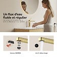 EMKE - EMKE Mitigeur de Lavabo Monocommande 195 x 173 mm en Laiton, Robinet Salle de Bain avec Aérateur NEOPERL, Or Champagne - vignette