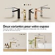 EMKE - EMKE Mitigeur de Lavabo Monocommande 195 x 173 mm en Laiton, Robinet Salle de Bain avec Aérateur NEOPERL, Or Champagne - vignette