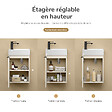 EMKE - EMKE Meuble de Salle de Bain Suspendu avec Lave-mains 41,5 x 22,5 x 64,5 cm, Réversible, Soft-Close, Gris Cachemire - vignette