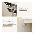 EMKE - EMKE Meuble de Salle de Bain Suspendu avec Lave-mains 41,5 x 22,5 x 64,5 cm, Réversible, Soft-Close, Gris Cachemire - vignette