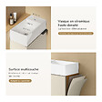 EMKE - EMKE Meuble de Salle de Bain Suspendu avec Lave-mains 41,5 x 22,5 x 64,5 cm, Réversible, Soft-Close, Gris Cachemire - vignette