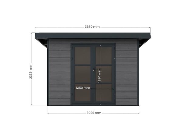 DIRECT-ABRIS - Abri de Jardin Composite ALMA - 9m2 Gris - Cabane de Jardin - large