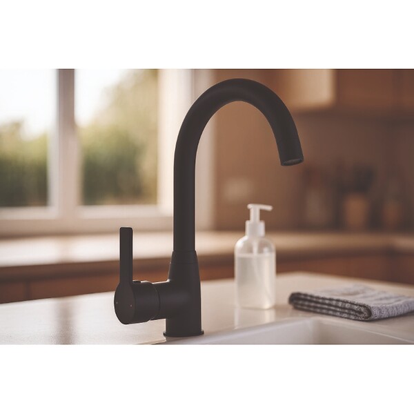 ONDEE - Mitigeur de cuisine ARIANE Noir mat - large