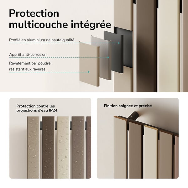 EMKE - EMKE Radiateur électrique vertical 180 x 46 cm 750 W, WiFi, Alexa, design multicolore, 7 modes - large
