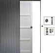 GD MENUISERIES - Porte Coulissante Tamera blanc 4 panneaux H204 x L93 cm, Galandage - vignette