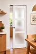 GD MENUISERIES - Porte Coulissante Kenya Blanc Vitrée H204 x L83 cm, Galandage - vignette