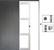 GD MENUISERIES - Porte Coulissante Kenya Blanc Vitrage transparent H204 x L73 cm, à Galandage (sans kit finition) - vignette