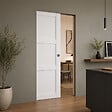 GD MENUISERIES - Porte Coulissante Korya Blanc 3 panneaux H204 x L73 cm, Galandage - vignette