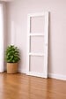 GD MENUISERIES - Porte Coulissante Kenya blanc Vitrage transparent H204 x L73 cm, Coquilles blanc - vignette