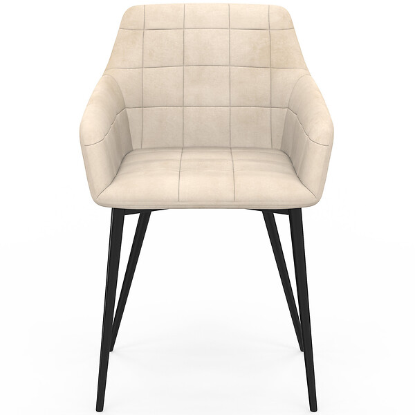 ID MARKET - Lot de 2 chaises de salle à manger, fauteuils de table MADY en velours beige - large