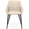 ID MARKET - Lot de 2 chaises de salle à manger, fauteuils de table MADY en velours beige - vignette