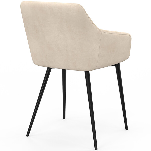 ID MARKET - Lot de 2 chaises de salle à manger, fauteuils de table MADY en velours beige - large
