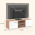 ID MARKET - Meuble TV 113 cm ELI bois façon hêtre portes blanches - vignette