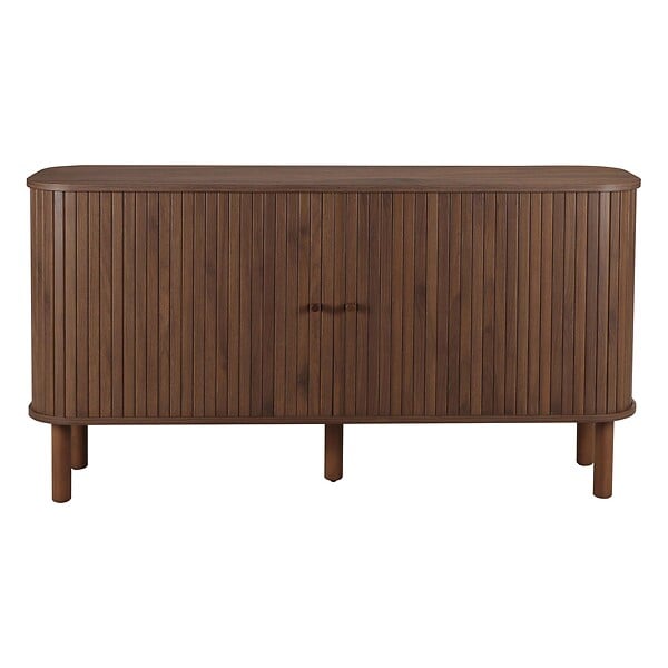 OVIALA - Buffet 2 portes scandinave rectangulaire L140 cm bois foncé - Taylor - large