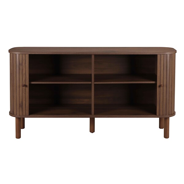 OVIALA - Buffet 2 portes scandinave rectangulaire L140 cm bois foncé - Taylor - large
