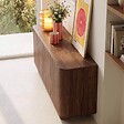 OVIALA - Buffet scandinave 4 portes L160 cm bois foncé - Dario - vignette