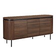 OVIALA - Buffet 3 portes moderne rectangulaire L160 cm bois foncé - Hemera - vignette