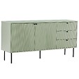 OVIALA - Buffet 2 portes et 3 tiroirs décor mélaminé 150 cm vert sauge - Romeo - vignette