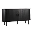 OVIALA - Buffet 2 portes en mélaminé et acier 140 cm noir - Marius - vignette