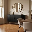 OVIALA - Buffet 2 portes en mélaminé et acier 140 cm noir - Marius - vignette