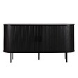 OVIALA - Buffet 2 portes en mélaminé et acier 140 cm noir - Marius - vignette