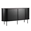 OVIALA - Buffet 2 portes en mélaminé et acier 140 cm noir - Marius - vignette