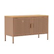 OVIALA - Buffet moderne 2 portes L100 cm en métal marron - Punchy - vignette
