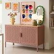 OVIALA - Buffet moderne 2 portes L100 cm en métal marron - Punchy - vignette