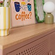 OVIALA - Buffet moderne 2 portes L100 cm en métal marron - Punchy - vignette