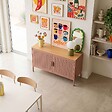 OVIALA - Buffet moderne 2 portes L100 cm en métal marron - Punchy - vignette