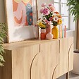 OVIALA - Buffet 3 portes en mélaminé 160 cm effet bois - Thea - vignette