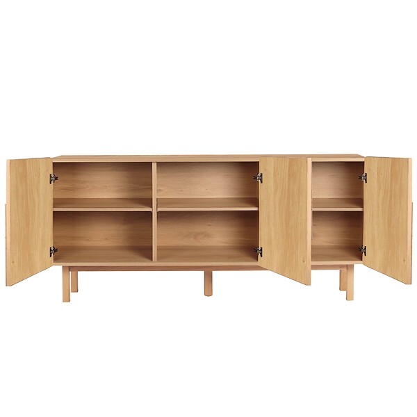 OVIALA - Buffet 3 portes en mélaminé 160 cm effet bois - Thea - large