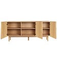 OVIALA - Buffet 3 portes en mélaminé 160 cm effet bois - Thea - vignette