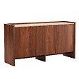 OVIALA - Buffet 3 portes moderne rectangulaire L140 cm bois foncé - Gina - vignette