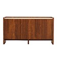 OVIALA - Buffet 3 portes moderne rectangulaire L140 cm bois foncé - Gina - vignette