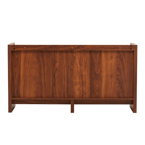 OVIALA - Buffet 3 portes moderne rectangulaire L140 cm bois foncé - Gina - large
