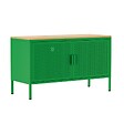 OVIALA - Buffet moderne 2 portes L100 cm en métal vert - Punchy - vignette
